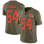 Men's Cleveland Browns #54 Olivier Vernon Olive Men's Stitched Football Limited 2017 Salute To Service Jersey Nfl
