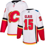 Men's Adidas Calgary Flames #15 Tanner Glass White Away Nhl Jersey Nhl