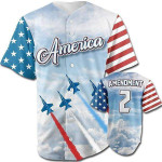 Independence Day Usa America Flag Custom Number Baseball Jersey #Kv Baseball Jersey Lf