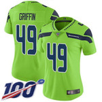 Seahawks #49 Shaquem Griffin Green Women's Stitched Football Limited Rush 100Th Season Jersey Nfl- Women's