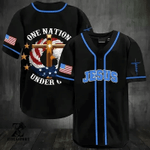 Cross Eagle One Nation Under God Baseball Jersey | Colorful | Adult Unisex | S - 5Xl Full Size - Baseball Jersey Lf