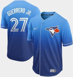 Blue Jays #27 Vladimir Guerrero Jr. Royal Fade Stitched Baseball Jersey Mlb