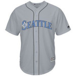 Men's Seattle Mariners Majestic Gray Father's Day Cool Base Replica Team Jersey Mlb