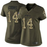 Women's Nike New England Patriots #14 Brandin Cooks Green Stitched Nfl Limited 2015 Salute To Service Jersey Nfl- Women's