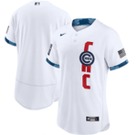 Men's Chicago Cubs Blank 2021 White All-Star Flex Base Stitched Mlb Jersey Mlb