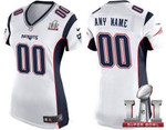 Personalize Jerseywomen's New England Patriots White 2017 Super Bowl Li Nfl Nike Custom Game Jersey Nfl