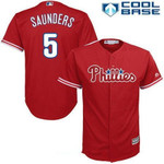 Men's Philadelphia Phillies #5 Michael Saunders Red Alternate Stitched Mlb Majestic Cool Base Jersey Mlb