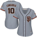 San Francisco Giants #10 Evan Longoria Grey Road 2 Women's Stitched Mlb Jersey Mlb- Women's