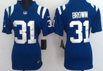 Nike Indianapolis Colts #31 Donald Brown Blue Game Womens Jersey Nfl- Women's