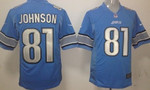 Nike Detroit Lions #81 Calvin Johnson Light Blue Game Jersey Nfl