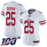 Nike 49Ers #25 Richard Sherman White Women's Stitched Nfl 100Th Season Vapor Limited Jersey Nfl- Women's