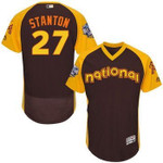 Giancarlo Stanton Brown 2016 All-Star Jersey - Men's National League Miami Marlins #27 Flex Base Majestic Mlb Collection Jersey Mlb