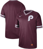 Phillies Blank Maroon Cooperstown Collection Stitched Baseball Jersey Mlb
