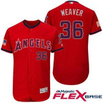 Men's Los Angeles Angels Of Anaheim #36 Jered Weaver Red Stars & Stripes Fashion Independence Day Stitched Mlb Majestic Flex Base Jersey Mlb
