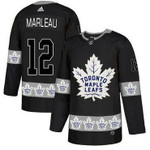Men's Toronto Maple Leafs #12 Patrick Marleau Black Team Logos Fashion Adidas Jersey Nhl