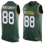 Men's Green Bay Packers #88 Ty Montgomery Green Hot Pressing Player Name & Number Nike Nfl Tank Top Jersey Nfl