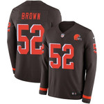 Nike Browns #52 Preston Brown Brown Team Color Men's Stitched Nfl Limited Therma Long Sleeve Jersey Nfl
