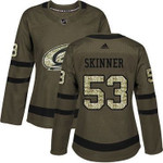 Adidas Carolina Hurricanes #53 Jeff Skinner Green Salute to Service Women's Stitched NHL Jersey NHL- Women's