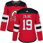 Adidas New Jersey Devils #19 Travis Zajac Red Home Authentic Women's Stitched Nhl Jersey Nhl- Women's
