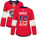 Adidas Florida Panthers #16 Aleksander Barkov Red Home Authentic Usa Flag Women's Stitched Nhl Jersey Nhl- Women's