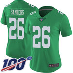 Nike Eagles #26 Miles Sanders Green Women's Stitched Nfl Limited Rush 100Th Season Jersey Nfl- Women's