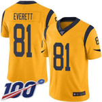 Nike Rams #81 Gerald Everett Gold Men's Stitched Nfl Limited Rush 100Th Season Jersey Nfl