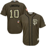 San Francisco Giants #10 Evan Longoria Green Salute To Service Stitched Mlb Jersey Mlb