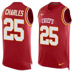 Men's Kansas City Chiefs #25 Jamaal Charles Red Hot Pressing Player Name & Number Nike Nfl Tank Top Jersey Nfl