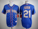 Men's New York Mets #21 Lucas Duda Blue With Gray Jersey Mlb