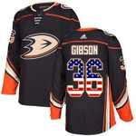 Adidas Ducks #36 John Gibson Black Home Authentic Usa Flag Stitched Nhl Jersey Nhl