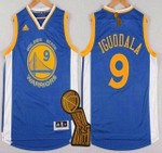 Golden State Warriors #9 Andre Iguodala Revolution 30 Swingman 2014 New Blue Jersey With 2015 Finals Champions Patch Nba