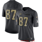 Men's Green Bay Packers #87 Jordy Nelson Black Anthracite 2016 Salute To Service Stitched Nfl Nike Limited Jersey Nfl