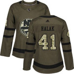 Adidas New York Islanders #41 Jaroslav Halak Green Salute To Service Women's Stitched Nhl Jersey Nhl- Women's
