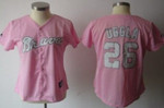 Atlanta Braves #26 Uggla Pink Womens Jersey Mlb- Women's