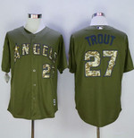 Angels Of Anaheim #27 Mike Trout Green Camo New Cool Base Stitched Mlb Jersey Mlb