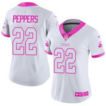 Women's Nike Browns #22 Jabrill Peppers White Pink Stitched Nfl Limited Rush Fashion Jersey Nfl- Women's