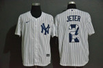 Men's New York Yankees #2 Derek Jeter White Team Logo Stitched Mlb Cool Base Nike Jersey Mlb