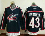 Men's Columbus Blue Jackets #43 Scott Hartnell Navy Blue Home Stitched Nhl Reebok Hockey Jersey Nhl
