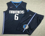 Men's Dallas Mavericks #6 Kristaps Porzingis New Navy Blue 2020 Nba Swingman Stitched Nba Jersey With Shorts Nba