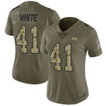 Buccaneers #41 Devin White Olive Camo Women's Stitched Football Limited 2017 Salute To Service Jersey Nfl- Women's