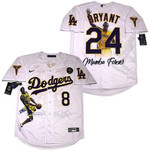 Men's Los Angeles Dodgers #8 #24 Kobe Bryant White With Kb Patch Cool Base Stitched Mlb Fashion Jersey Mlb