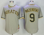 Men's Pittsburgh Pirates #9 Bill Mazeroski Gray Pullover Stitched Mlb Majestic Cooperstown Collection Jersey Mlb