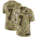 Panthers #7 Kyle Allen Camo Men's Stitched Football Limited 2018 Salute To Service Jersey Nfl