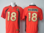 Men's Denver Broncos #18 Peyton Manning Orange Super Bowl 50Th Anniversary 2016 Nfl Nike Game Jersey Nfl