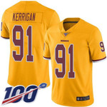 Nike Redskins #91 Ryan Kerrigan Gold Men's Stitched Nfl Limited Rush 100Th Season Jersey Nfl