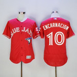 Blue Jays #10 Edwin Encarnacion Red Flexbase Authentic Collection Canada Day Stitched Mlb Jersey Mlb