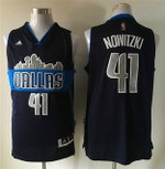 Men's Dallas Mavericks #41 Dirk Nowitzki Revolution 30 Swingman The City Navy Blue Jersey Nba