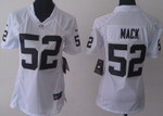 Nike Oakland Raiders #52 Khalil Mack White Game Womens Jersey Nfl- Women's
