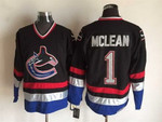 Men's Vancouver Canucks #1 Kirk Mclean 2003-04 Black Ccm Vintage Throwback Jersey Nhl