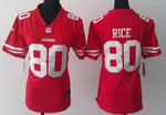 Nike San Francisco 49Ers #80 Jerry Rice Red Game Womens Jersey Nfl- Women's